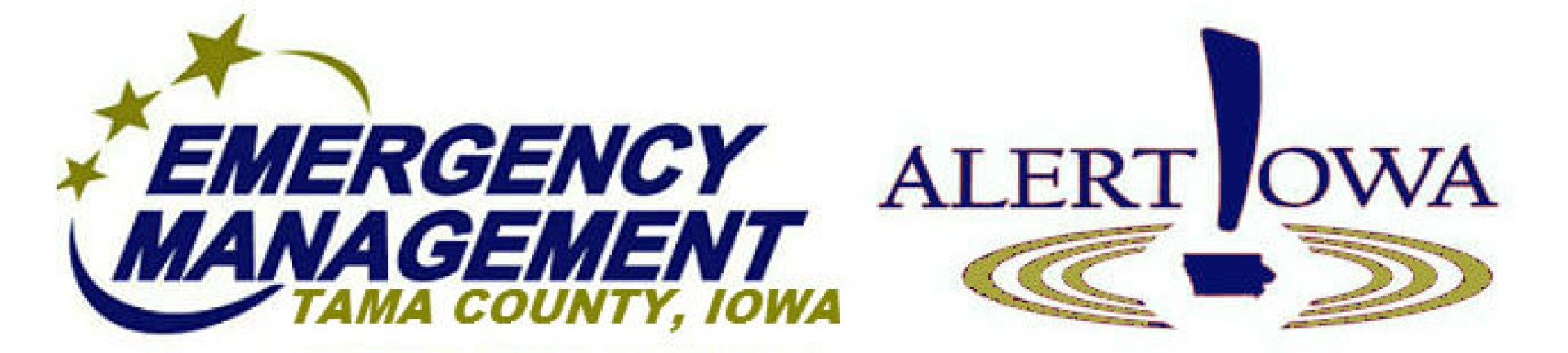 Tama County Emergency Management and Alert Iowa logo that links to Alert Iowa's website.